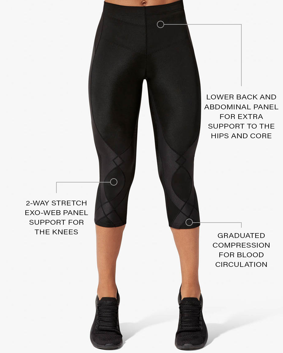 Stabilyx Joint Support 3/4 Compression Tights For Women - Black