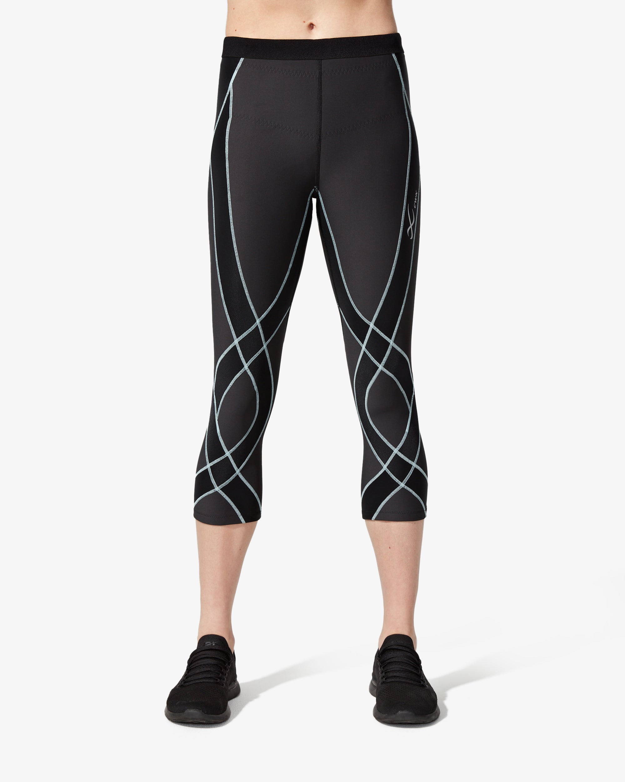 CW-X Women's Standard Stabilyx Joint Support 3/4 Capri Compression Tight,  Black/Turquoise, X-Small : : Clothing, Shoes & Accessories
