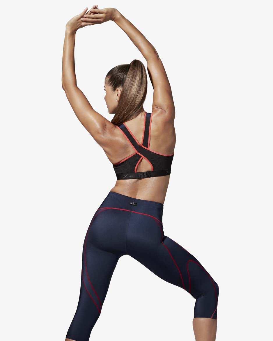 Women's Xtra Support High Impact Sports Bra in True Navy/Hot Coral