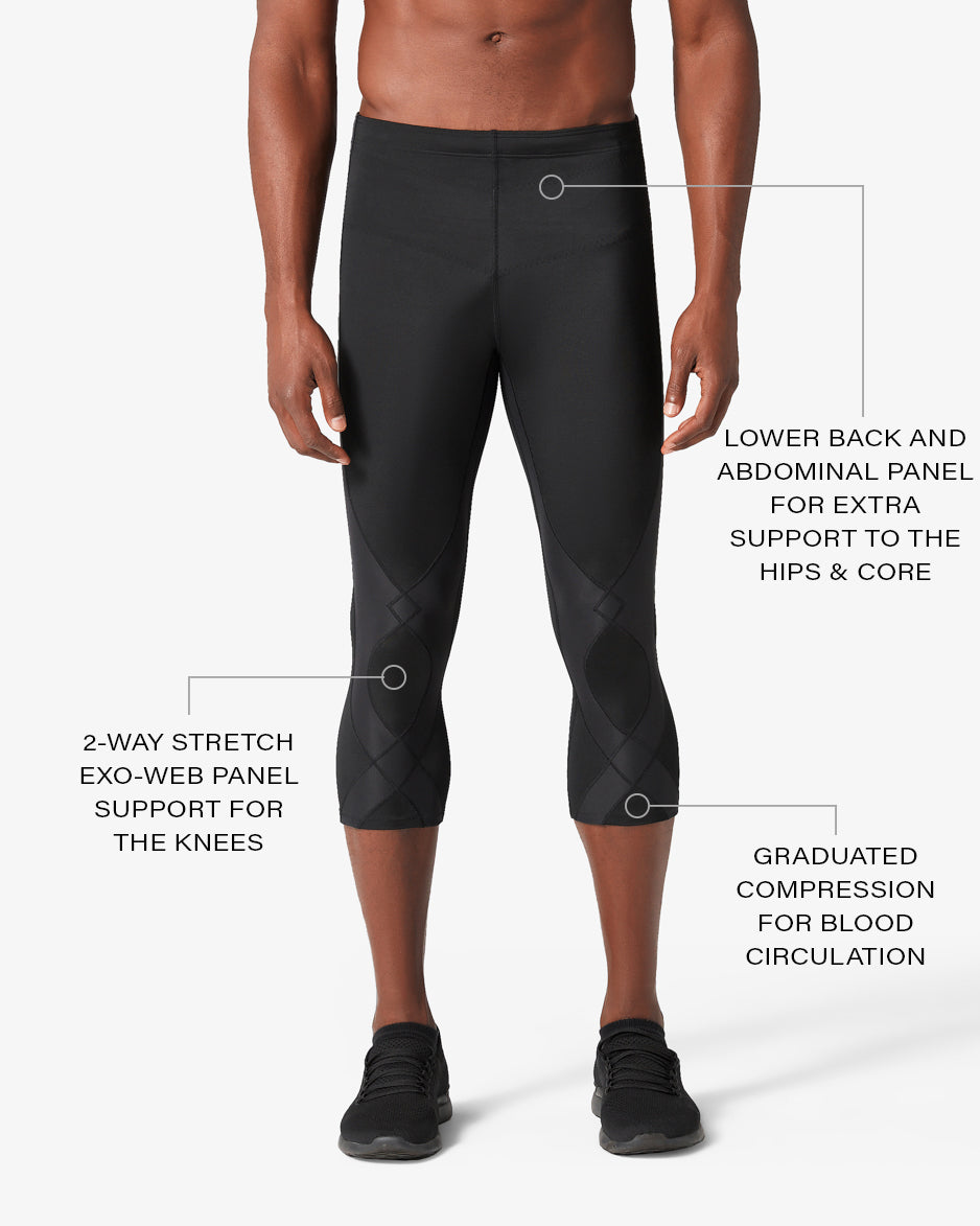 CW-X Men's Stabilyx Joint Support 3/4 Compression Tight Pants
