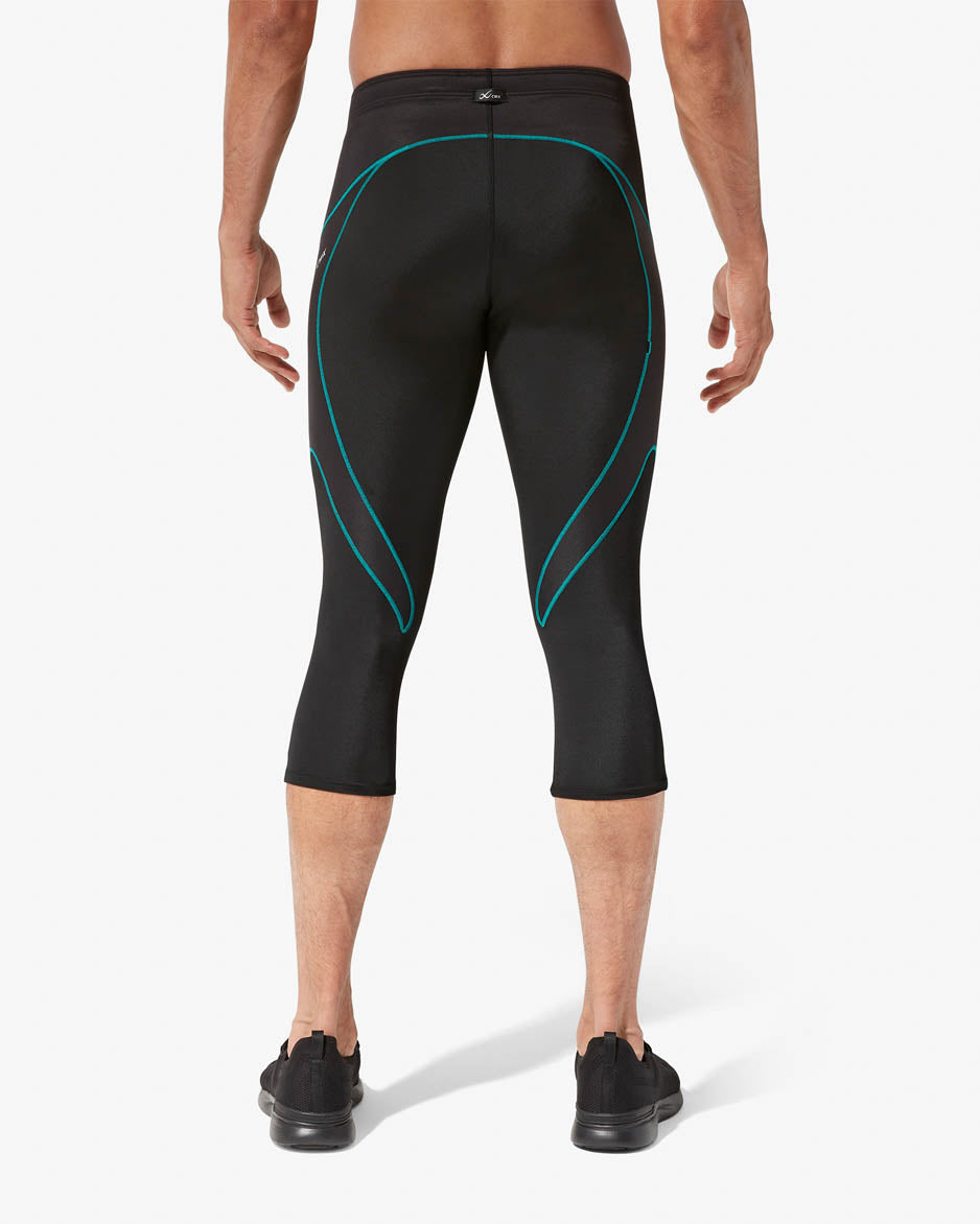 Stabilyx Joint Support 3/4 Compression Tights For Men - Black/Deep Lake