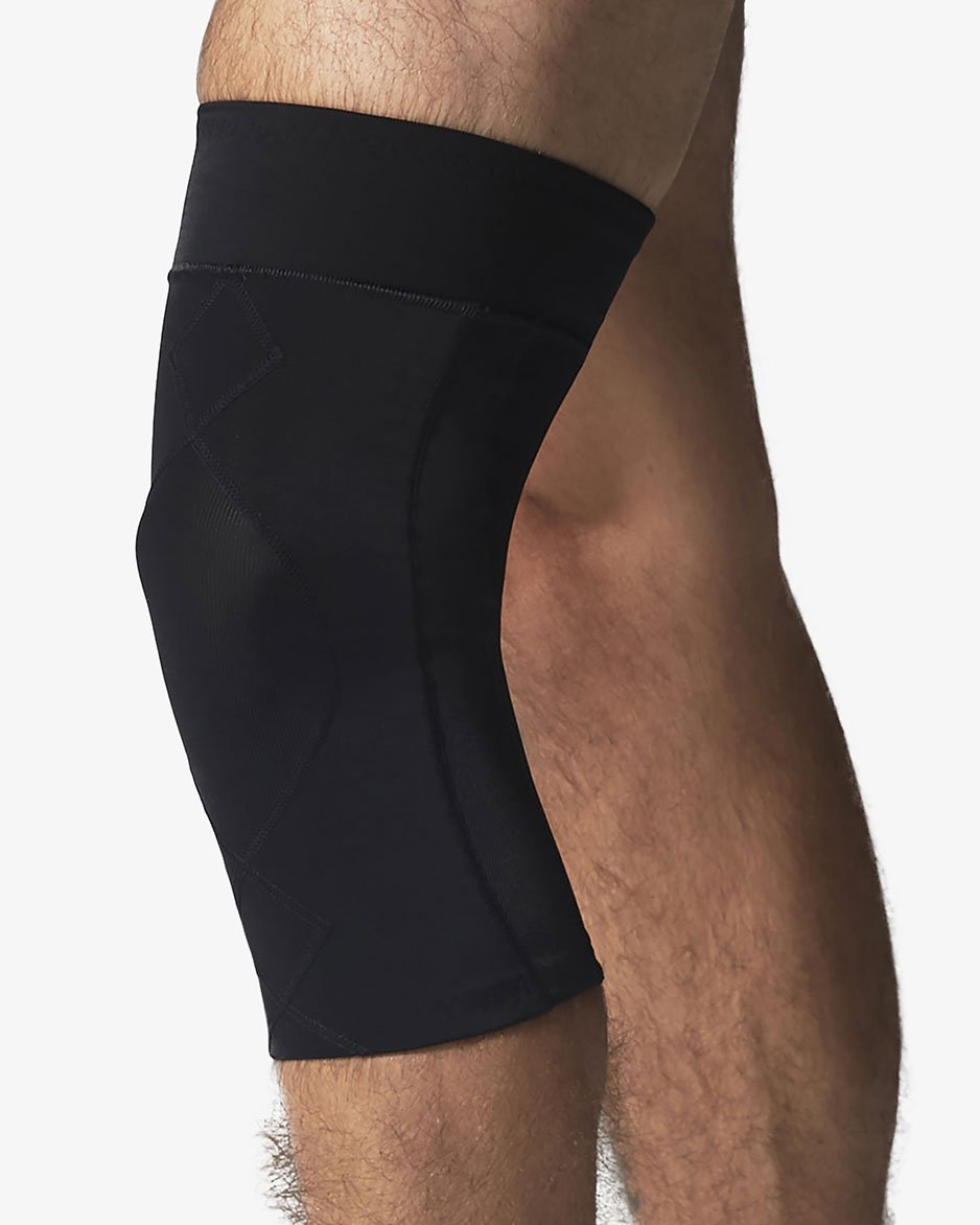 Knee Compression Sleeve (Pair) - Black/White