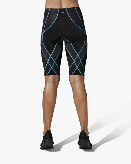  CW-X Women's Endurance Generator Muscle & Joint Support Compression  Short, Black/Cyan, XS : Clothing, Shoes & Jewelry