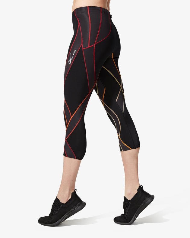 Women's CW-X Expert 2.0 Joint Support Compression Tights Black/Pink L (155  lbs) 