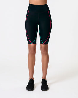 Stabilyx 3.0 Joint Support Compression Short: Women's Black/Teal Aura