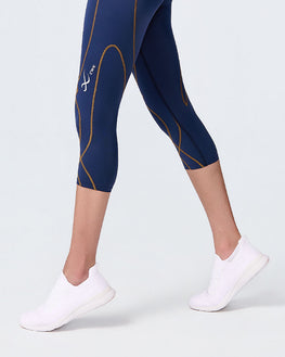 Stabilyx 3.0 Joint Support 3/4 Compression Tight: Women's True Navy/Amber