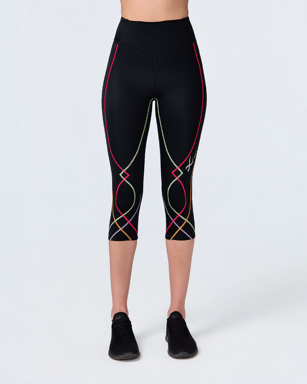 Stabilyx 3.0 Joint Support 3/4 Compression Tight: Women's Black/Rainbow