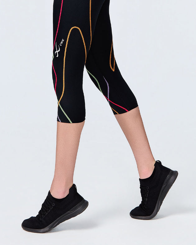 Stabilyx 3.0 Joint Support 3/4 Compression Tight: Women's Black/Rainbow