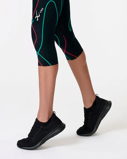 Stabilyx 3.0 Joint Support 3/4 Compression Tight: Women's Black/Teal Aura