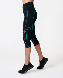 Stabilyx 3.0 Joint Support 3/4 Compression Tight: Women's Black/Teal Aura