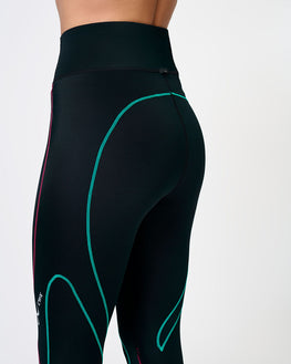 Stabilyx 3.0 Joint Support 3/4 Compression Tight: Women's Black/Teal Aura