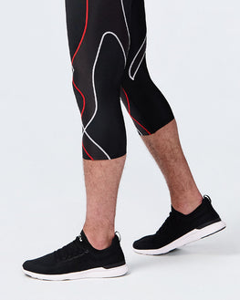 Stabilyx Joint Support 3/4 Compression Tight: Men's Black/Icon Red