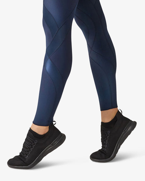 JUST-DRY Navy Blue Mesh Panel 7/8 Go Train Tights for Women