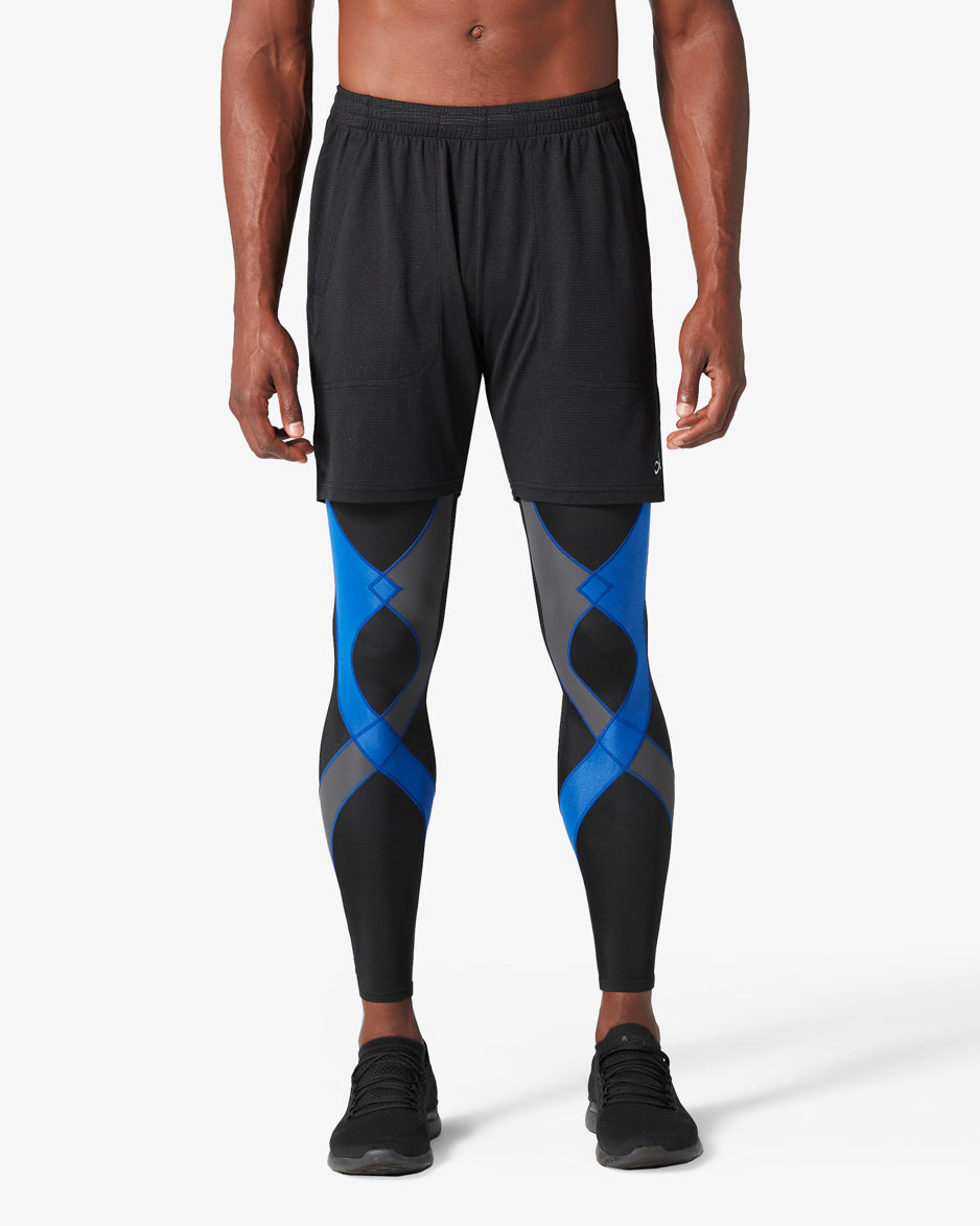  CW-X Men's Stabilyx Joint Support 3/4 Compression Tight,  Black/Deep Lake, Small : Clothing, Shoes & Jewelry