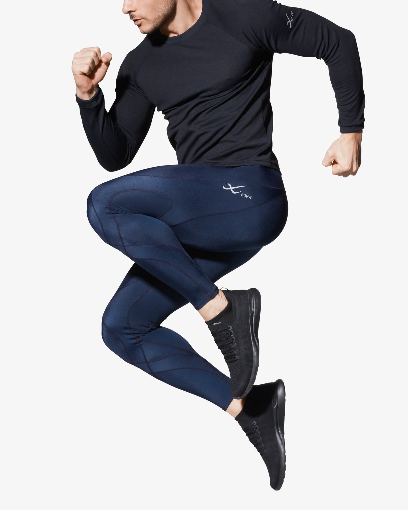 CW-X Men's Stabilyx Joint Support Compression Sports Tights, True Navy,  Large : : Clothing, Shoes & Accessories