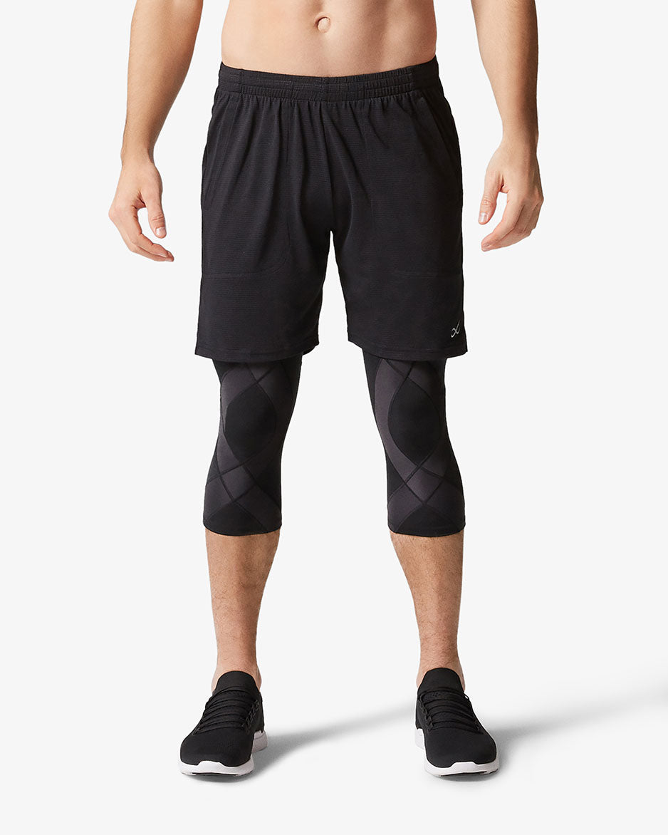 Endurance Generator Joint & Muscle Support Compression Short: Black/Deep  Lake